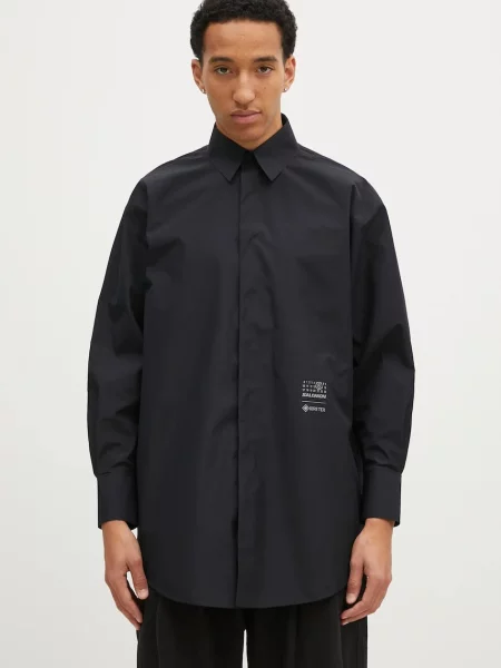 Maison Margiela camasa barbati cu guler clasic relaxed negru