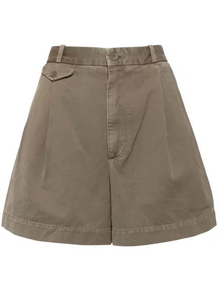 Pantaloni scurți Agolde plisate verde