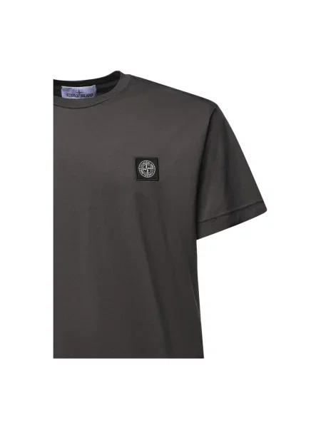 Krótka koszulka Stone Island z krótkim rękawem z kamieniami szara