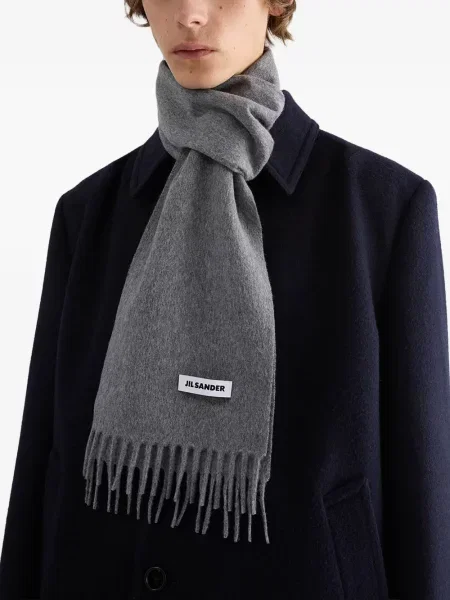 Fular Jil Sander de lână gri
