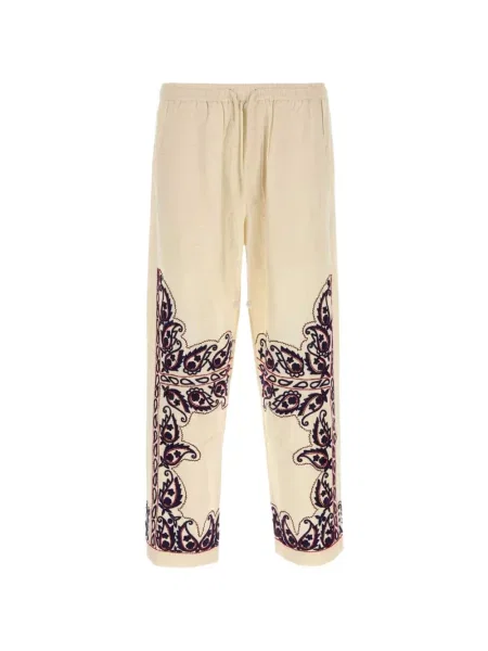 Pantaloni Baziszt de mătase cu model paisley
