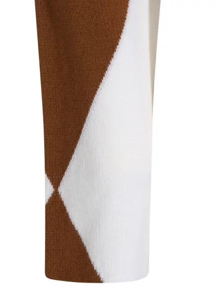 Pulover Max Mara de lână cu model argyle maro