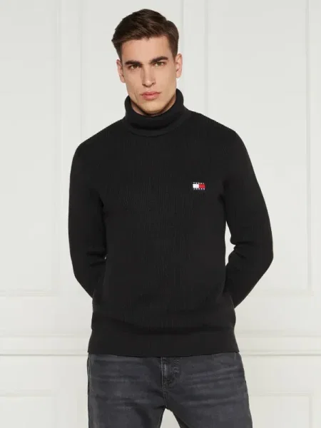Tommy Jeans Garbó gyapjú hozzáadásával fekete