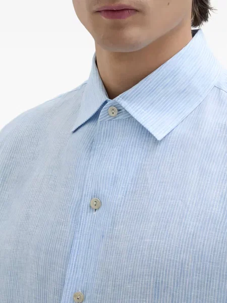 Ленена риза Agnona на райета синьо