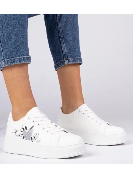 Sneakerși D/ceo cu imagine alb