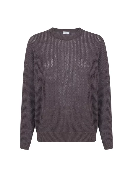 Sweter Brunello Cucinelli brązowy