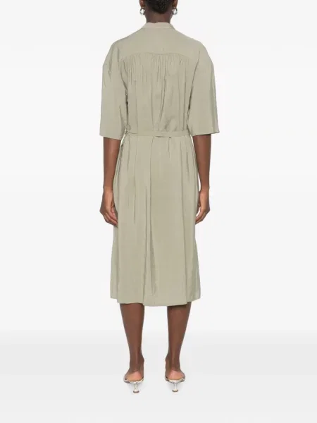 Cu centură rochie midi Su asimetrică verde