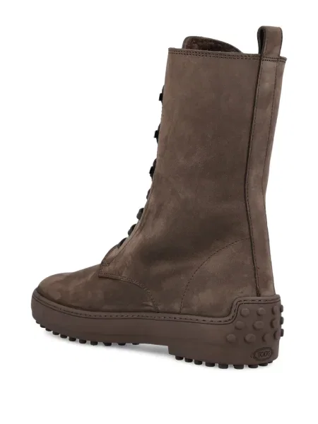 Botine Tod's cu șireturi din dantelă maro