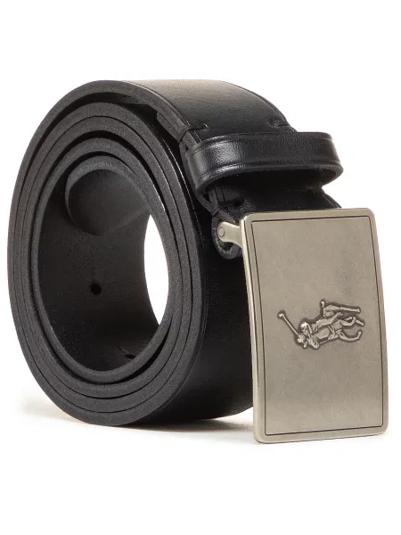 Polo Ralph Lauren Pp Plaque Belt Black črna