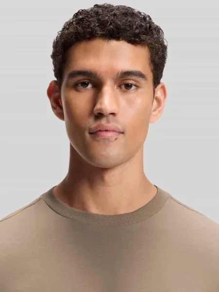 Regular Fit T-shirt z mieszanki bawełny model TEE' Boss beżowa