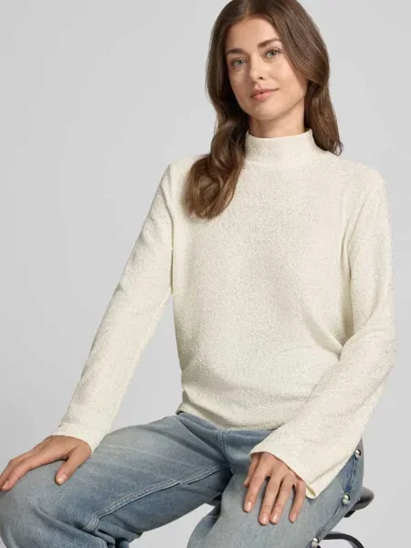 Bluzka z długim rękawem z efektem błyszczącym Jake*s Collection biała
