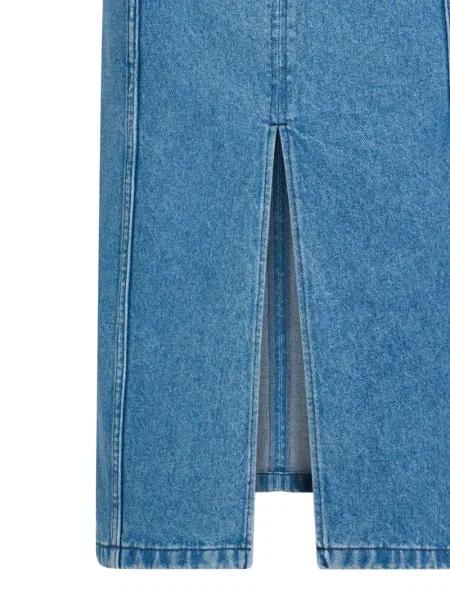Fustă din denim Patou până la genunchi albastru