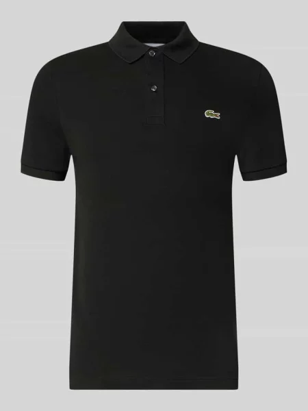 Koszulka polo o kroju slim fit z czystej bawełny Lacoste czarna