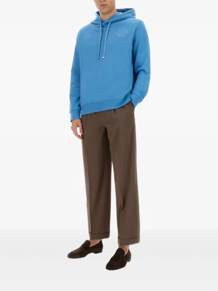 Hanorac cu glugă Etro cu broderie albastru