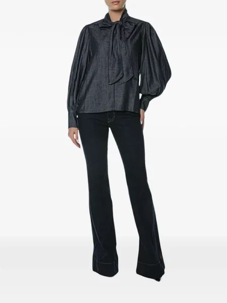 Lepršave traperice Versace Jeans Couture sa kopčom lepršave plava