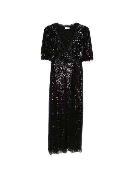 Rochie midi Rixo cu paiete din dantelă negru