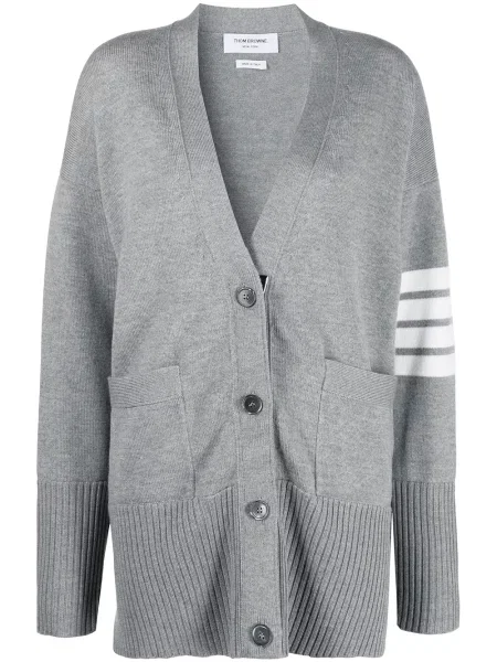 Cardigan Thom Browne cu dungi gri