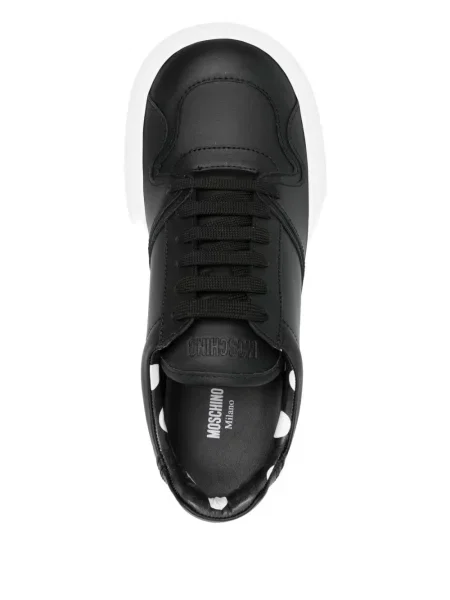 Sneakerși Moschino din piele cu platformă negru