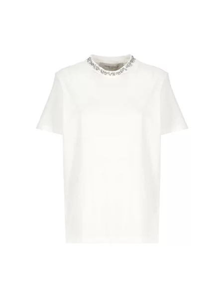 Koszulka Golden Goose z kryształkami biała