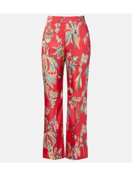Pantaloni Etro cu imagine din țesătură twill roșu