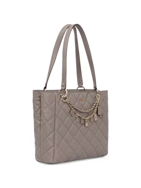 Matlasat geantă shopper Guess cu imagine gri