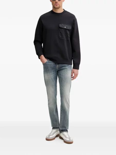 Pulover Armani Exchange cu autograf negru