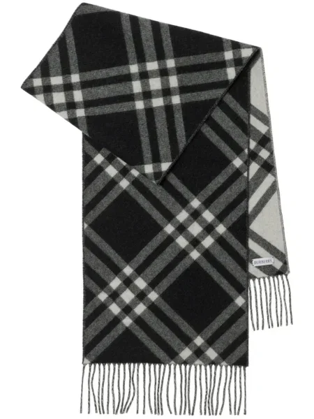 Fular Burberry din cașmir în carouri negru