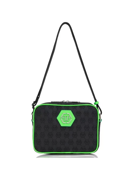 Geantă crossbody Philipp Plein din jacard negru