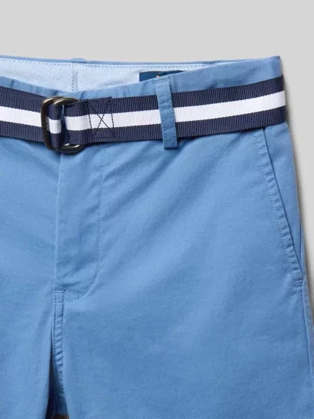 Bermudy z bawełnianej mieszanki w kroju regular fit model BEDFORD' Polo Ralph Lauren Teens błękitne