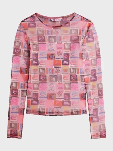 Лонгслив Tommy Jeans розовый