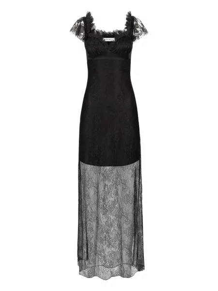 Rochie maxi Nina Ricci din satin de costum negru
