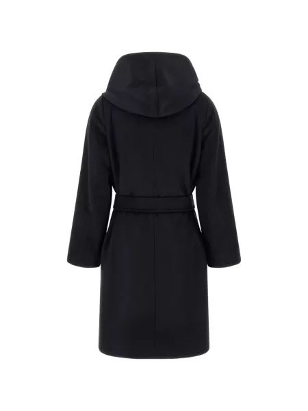 Cu centură palton Max Mara cu glugă albastru