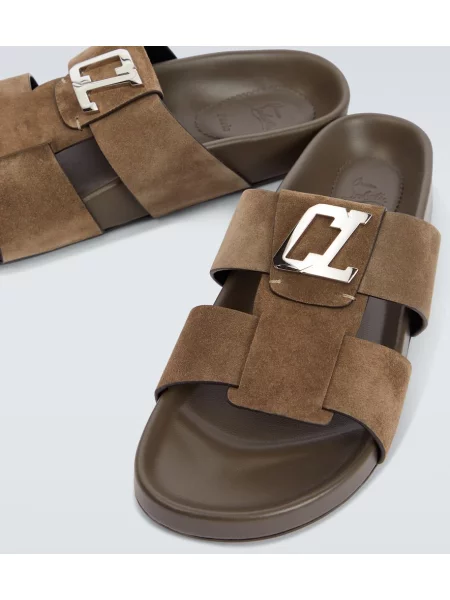 Sandale Christian Louboutin din piele de căprioară maro