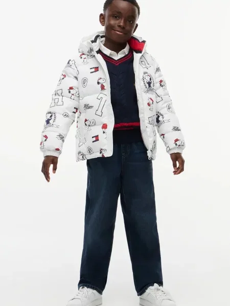 Tommy Hilfiger капитонирано яке за деца x Peanuts бяло