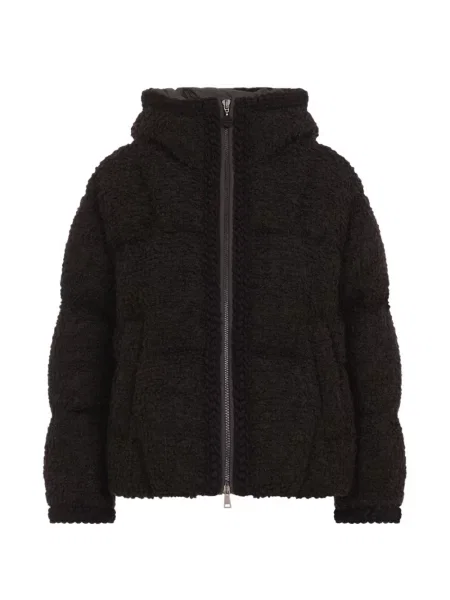 Geacă cu puf Moncler cu glugă maro