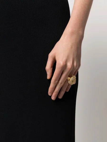 Žiedas Lanvin su kristalais auksinė