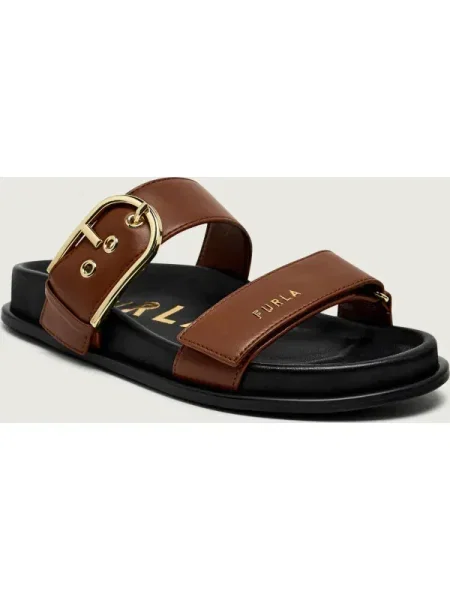 Furla De piele șlapi FURLA SOLEA maro