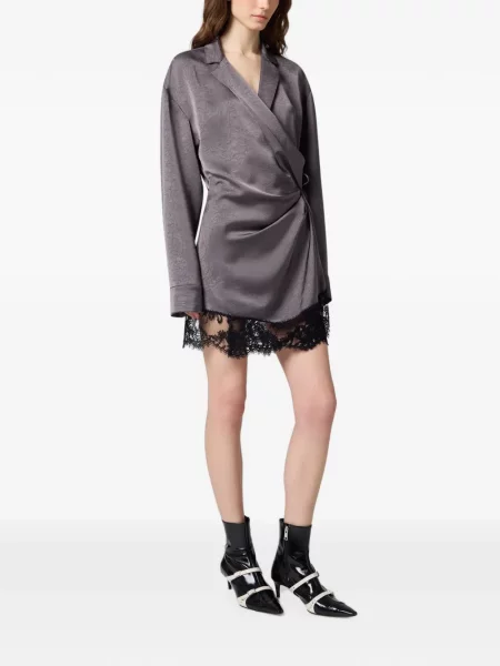 Rochie mini Msgm din dantelă plic gri
