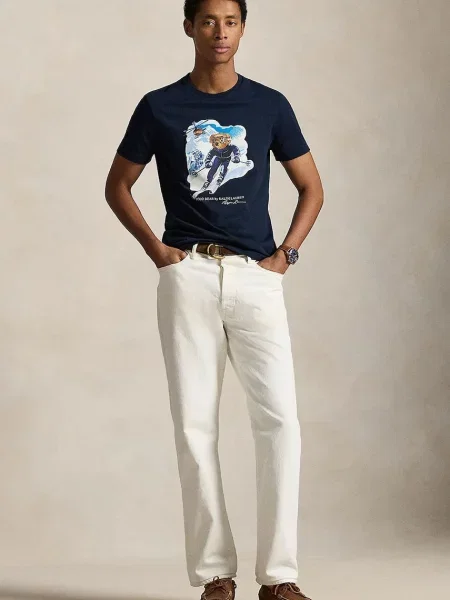 Футболка Polo Ralph Lauren с принтом синяя