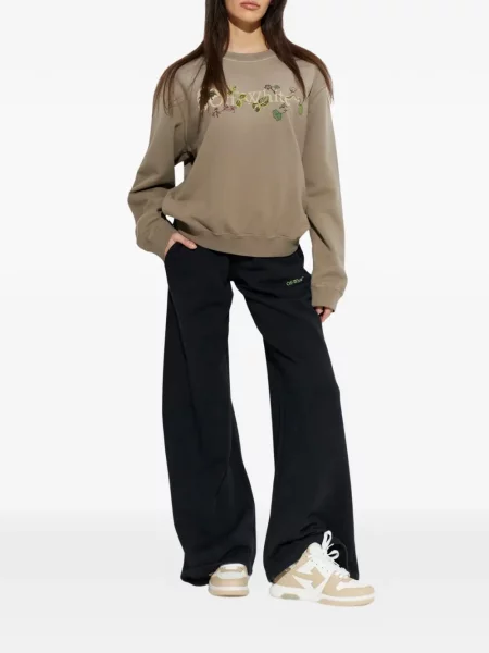 Hanorac Off-white cu model floral cu imagine alb