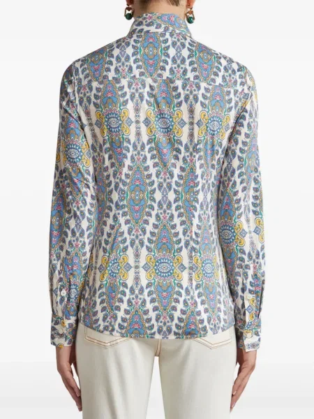 Cămașă Etro cu imagine cu model paisley alb