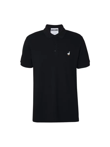 Haftowana koszulka polo Moschino czarna