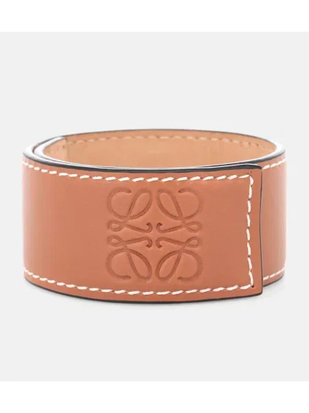 Usnjena snap zapestnica Loewe rjava