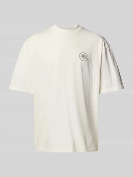 T-shirt o kroju oversized z nadrukiem z logo model ‘BUCKLIN’ Pegador biała