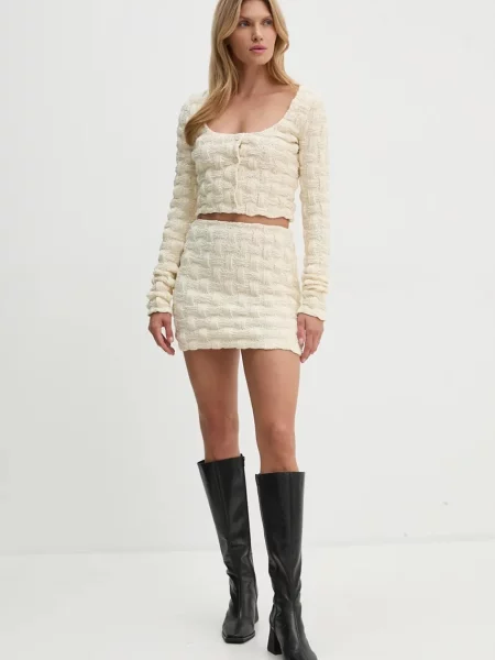 Спідниця Nanushka LYLE mini пряма бежевий