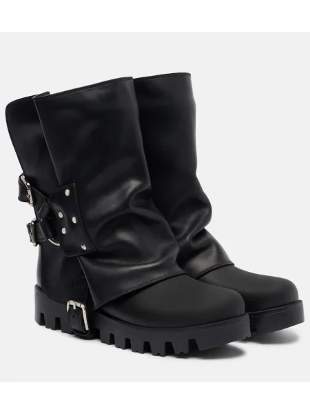 Botine Dolce&gabbana din piele biker negru