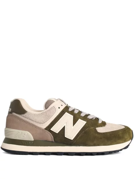 Sneakerși New Balance 574 din piele de căprioară alb