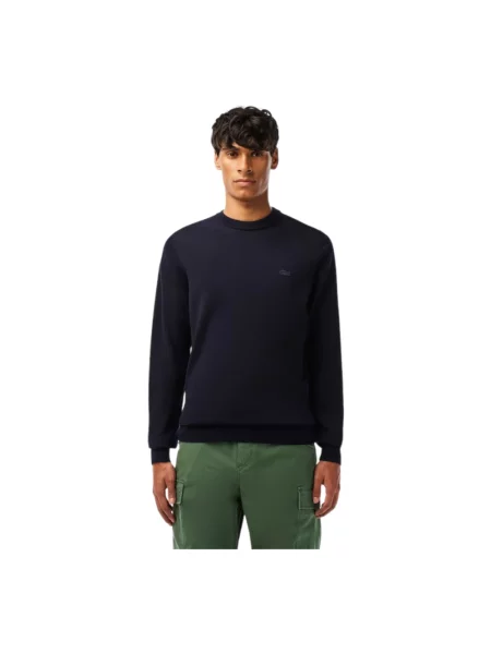 Sweter Lacoste wełniany niebieski
