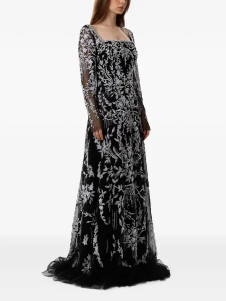Rochie maxi Dina Melwani din tul negru