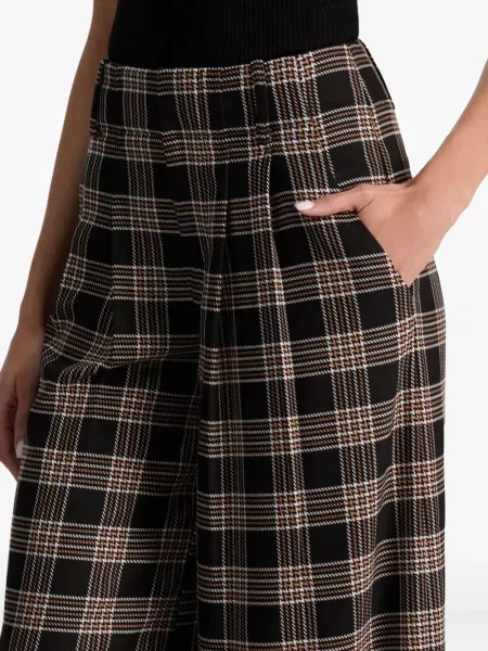 Pantaloni Alice + Olivia în carouri plisate negru